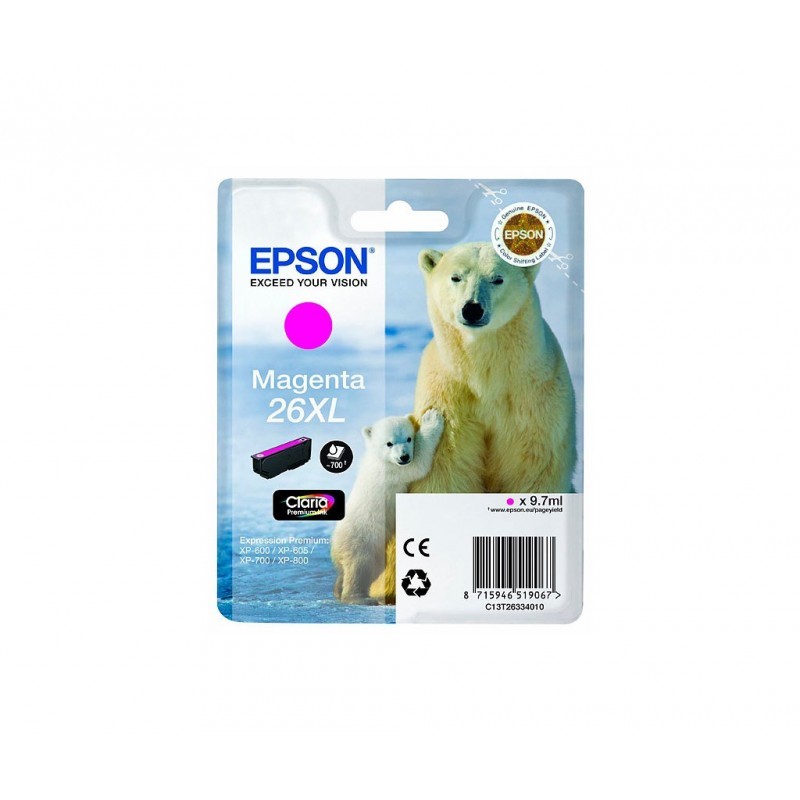 EPSON T2633 / 26XL / COLOR MAGENTA / CARTUCHO DE TINTA ORIGINAL / C13T26334010